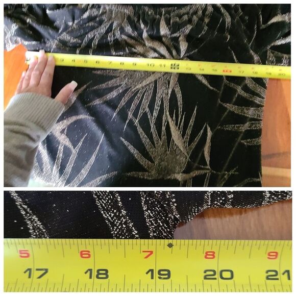 MSK Lined Blouse‎ Medium Glitter Print Floral Off The Shoulder Puffed Sleeves - Picture 9 of 12